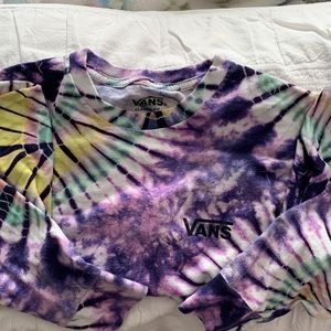 Vans long sleeve shirt (tie dye- black, purple, yellow, mint) in size small